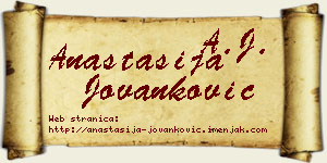 Anastasija Jovanković vizit kartica